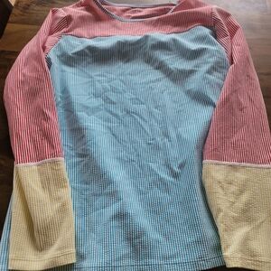 Lands' End Striped Multi Color Rashguard 2x